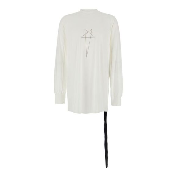 Drkshdw Men White Crewneck T-Shirt With Logo Print On The Front In Cotton Man